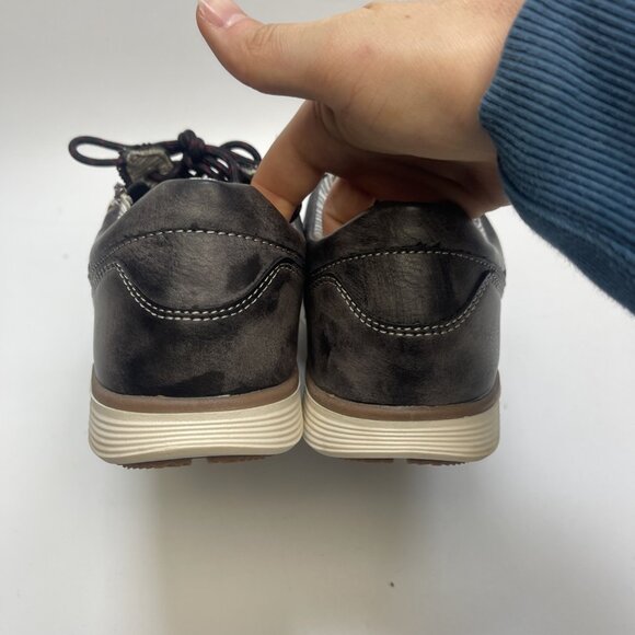 Riverstone Grey Gun smoke Leather Dress Shoes Zipper / Lace Preppy Men Sz 9 US - Picture 9 of 13